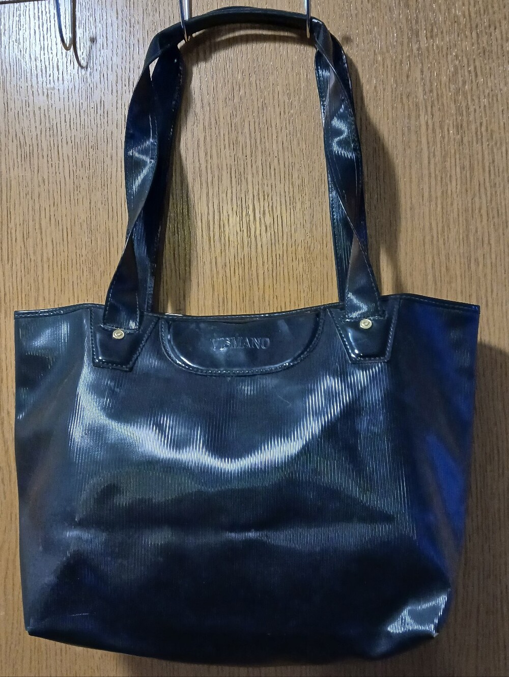 VISMANO Firenze Black Structured Tote Bag Italian Designer Handbag